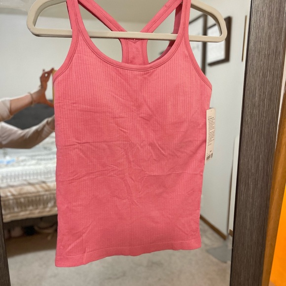 Lululemon Ebb to the Street Pink Ribbed Tank Top - Picture 2 of 5